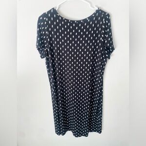 J.Jill Womens Printed Shift Dress Wearever Collection Black White Medium Stretch